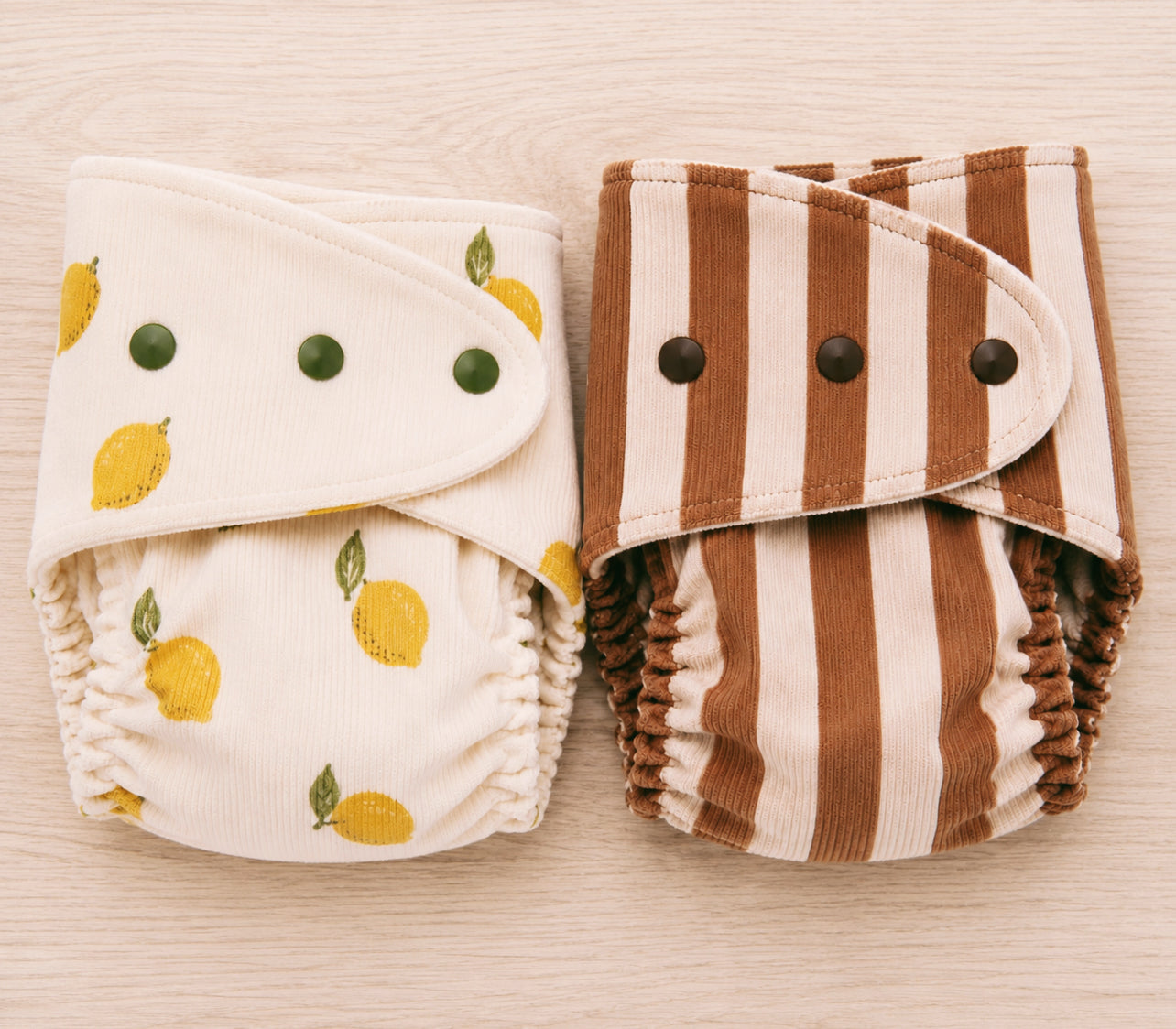 Marshmello PRINT Diaper- BROWN STRIPES